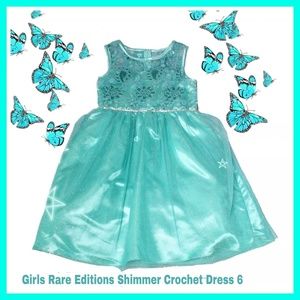 NWT RARE EDITIONS Adorable satin crochet dress EASTER DRESS